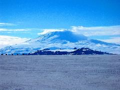 Mt. Erebus behind McMurdo Station